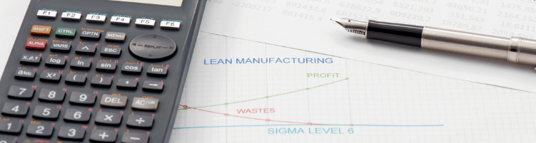 Papel com gráfico mostrando o aumento dos lucros por conta do lean manufacturin