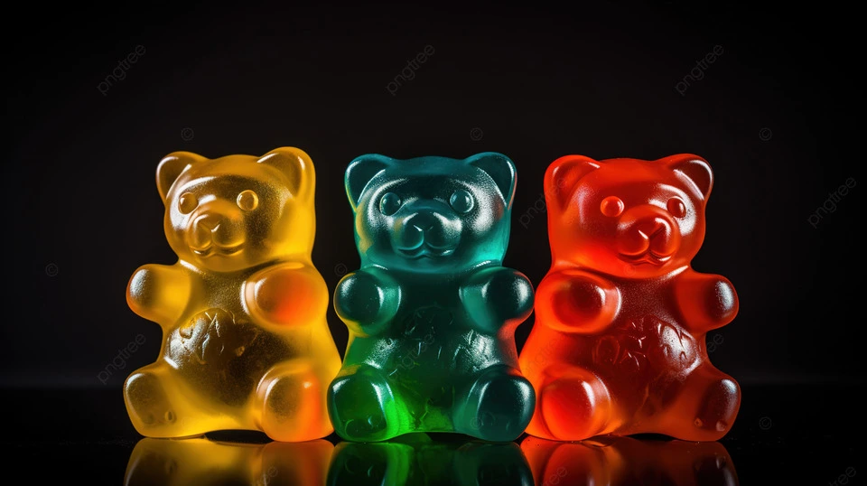 Creatina em Gummy: A Nova Febre do Mundo Fitness! 3 pngtree three colored gummy bears stand together in the dark image 2675624