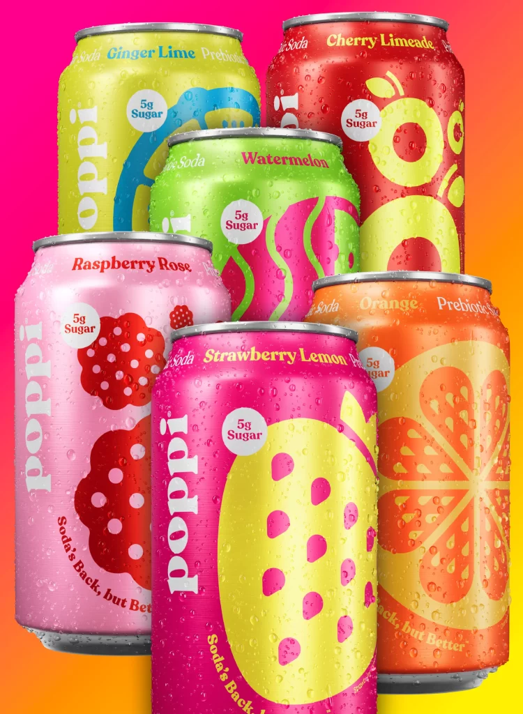 Refrigerantes funcionais da empresa americana Poppi