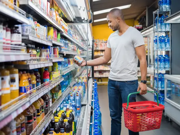 Pessoa no supermercado olhando para prateleiras buscando as tendências do mercado alimentícios de 2026