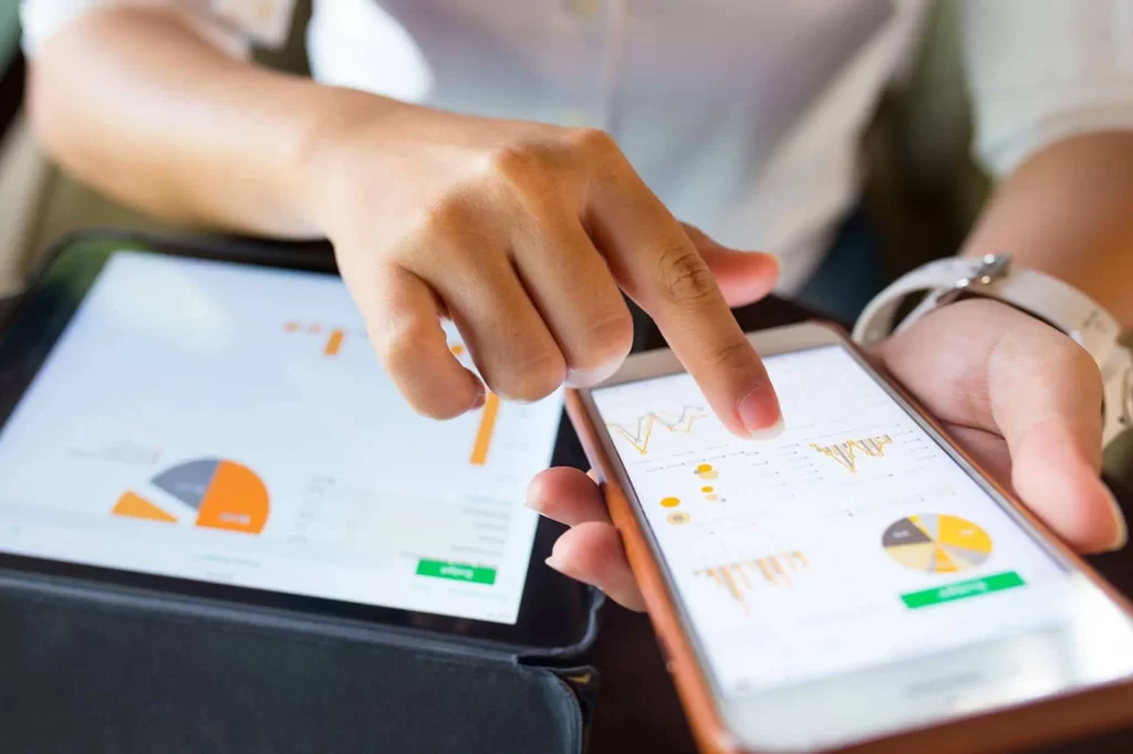 Celular com uma pesquisa de mercado