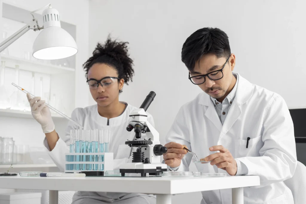 laboratory team working together 1